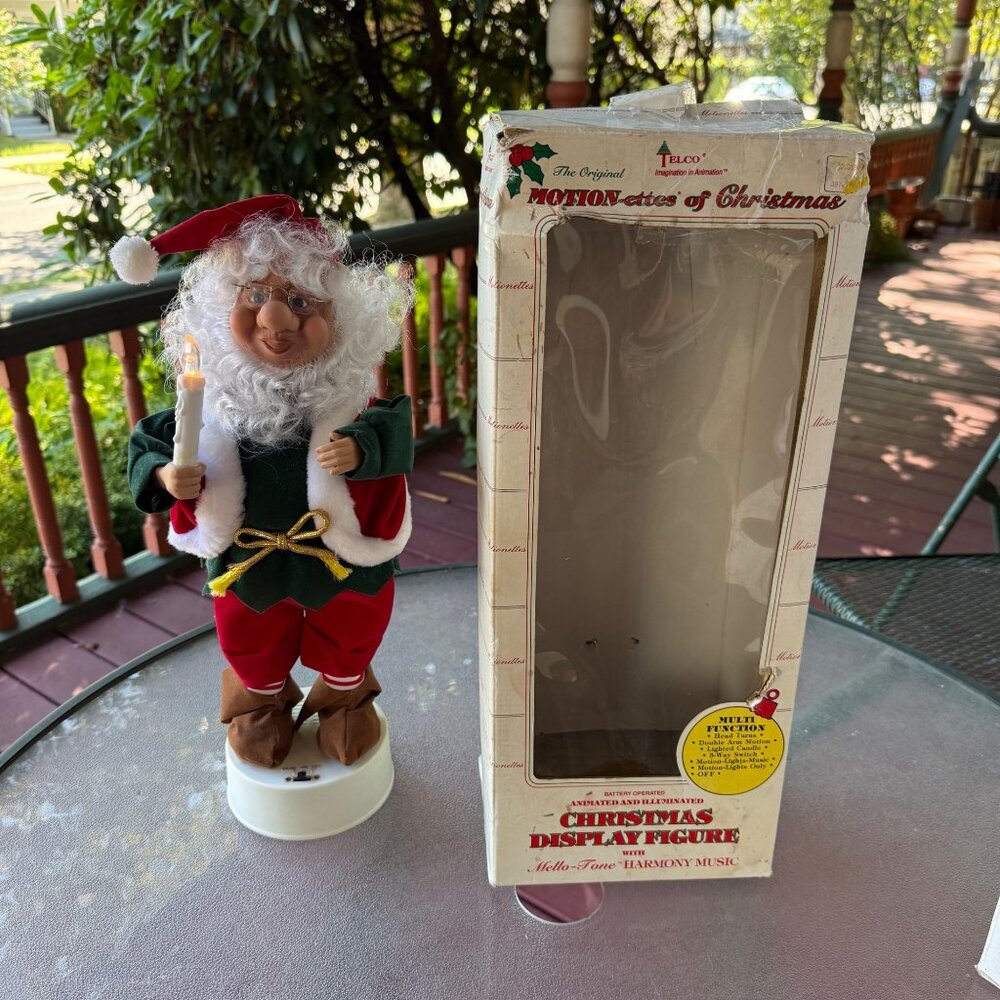 Vintage Telco Motion-ettes Of Christmas Animated Santa Display Figure